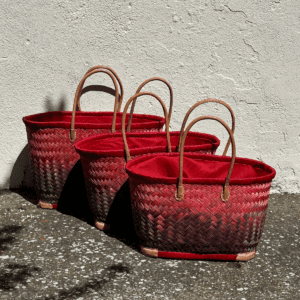 Capazo de esparto en rojo