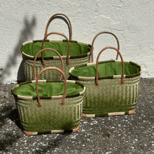 Capazo de esparto en verde