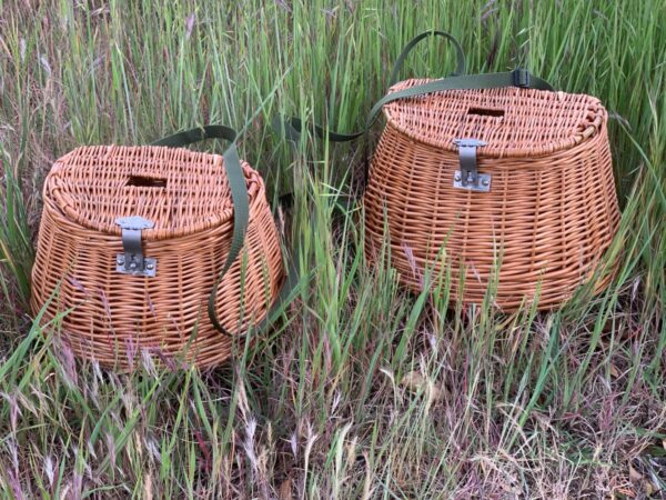 Cesta de mimbre para pescar, costeras fabricadas en costanera de vímet cistella de vímet per a pesca