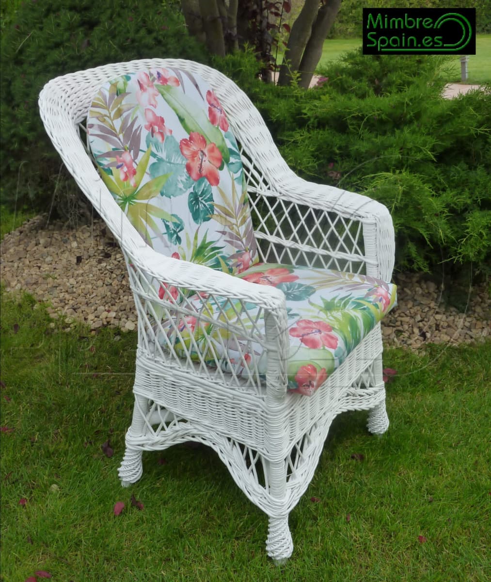 Sillón mimbre terraza Clasico respaldo